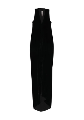 Rick Owens V-neck velvet maxi dress - Black