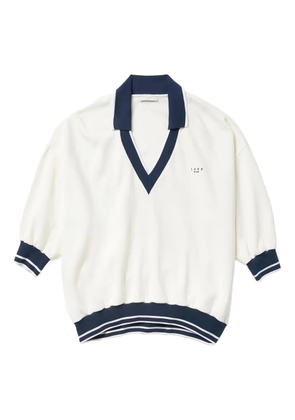 1989 STUDIO V-neck trim sweater - White