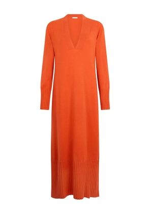 Malo knitted V-neck maxi dress - Orange
