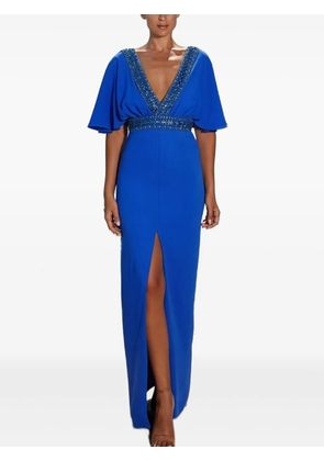 Maestri embellished V-neck maxi dress - Blue
