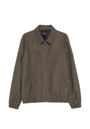 A.P.C. houndstooth zip shirt jacket - Brown