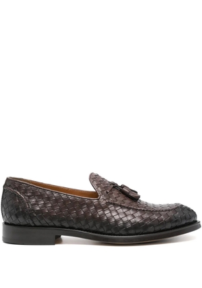 Doucal's interwoven leather loafers - Brown