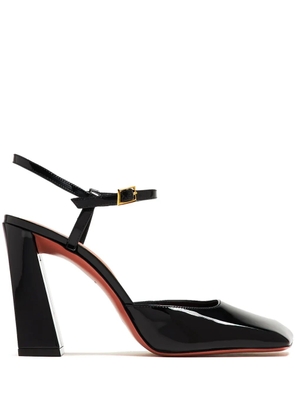 Amina Muaddi 95mm Charlotte patent-leather pumps - Black