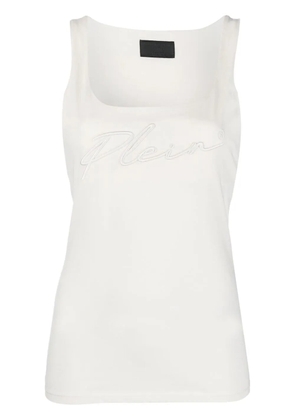 Philipp Plein logo-embroidered tank top - White