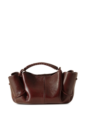 Hereu mini Arta ruched leather tote bag - Brown