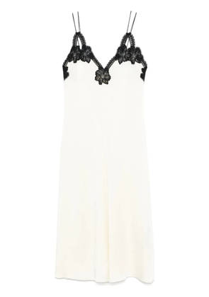 Jil Sander lace-trimmed midi dress - Neutrals