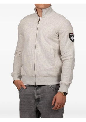 PODHIO zip appliqué sweatshirt - Neutrals