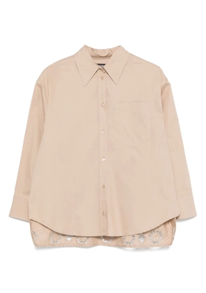 DONDUP embroidered-motif shirt - Neutrals
