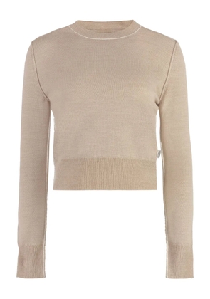 MM6 Maison Margiela ribbed-edge T-shirt - Neutrals