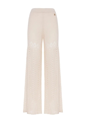 Akep knitted lace-insert trousers - Neutrals
