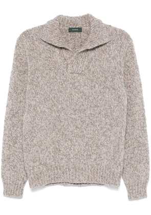 Zanone marl-knit sweater - Brown