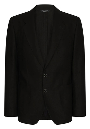 Dolce & Gabbana Deconstructed single-breasted linen blazer - Black