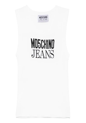 MOSCHINO JEANS logo-jacquard tank top - White