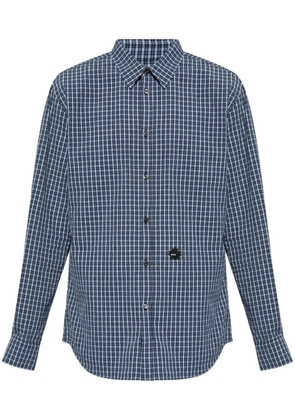 DSQUARED2 logo-patch plaid cotton shirt - Blue