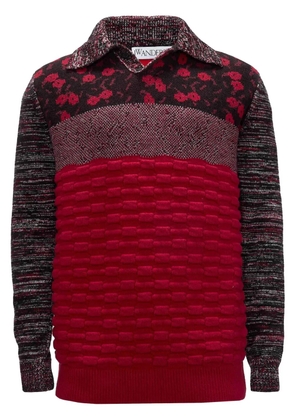 JW Anderson multi-texture polo shirt - Red