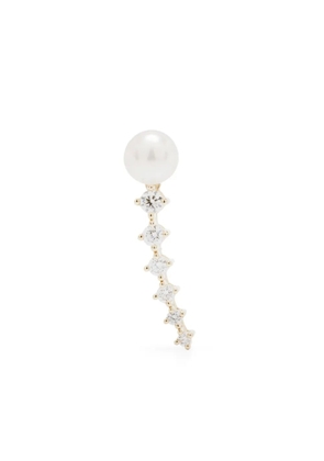 Mizuki 14K yellow gold pearl drop earrings