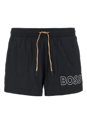 BOSS logo-print swim shorts - Black
