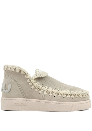 Mou stitching-detail suede sneakers - Neutrals