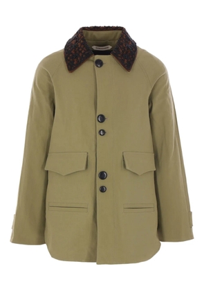 Namacheko embroidered-collar canvas jacket - Green