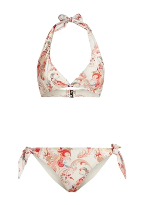 ETRO paisley-print halterneck bikini set - White