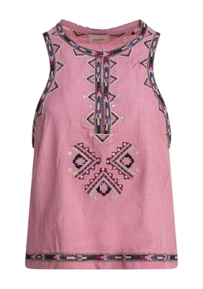 ISABEL MARANT embroidered sleeveless tank top - Pink