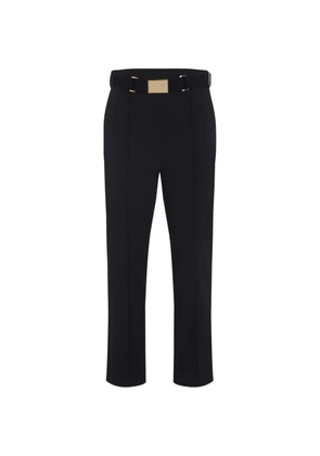 Elisabetta Franchi buckle belted trousers - Black