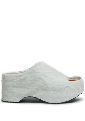 Marni Long-Hair chunky sandals - White