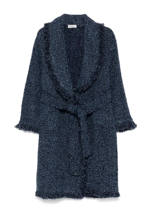 Charlott fringed bouclé coat - Blue