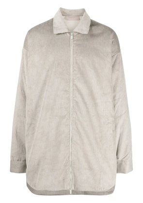 FEAR OF GOD ESSENTIALS corduroy zip-up shirt jacket - Grey