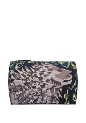 Inoui Editions leaf animal-print clutch bag - Green