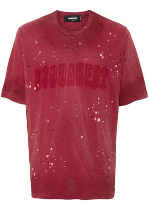 DSQUARED2 logo-print distressed T-shirt