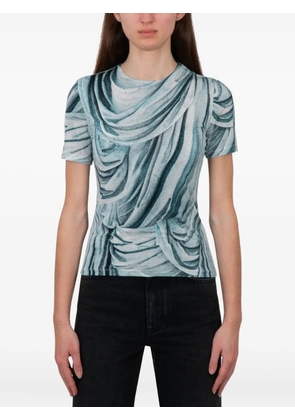 Rabanne trompe l'oeil-print T-shirt - Blue