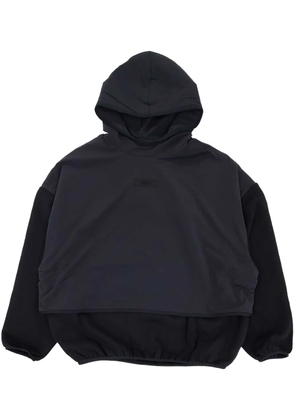 FEAR OF GOD ESSENTIALS front logo patch panelled hoodie - Black