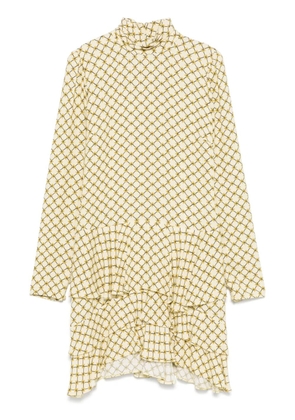 Elisabetta Franchi monogram-print midi dress - Yellow