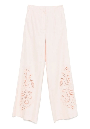 TWINSET floral-embroidered trousers - Pink