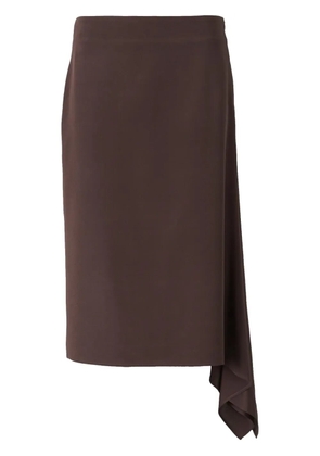 Peserico draped-detail midi skirt - Brown
