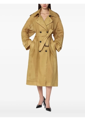 MARK KENLY DOMINO TAN double-breasted belted trench coat - Neutrals
