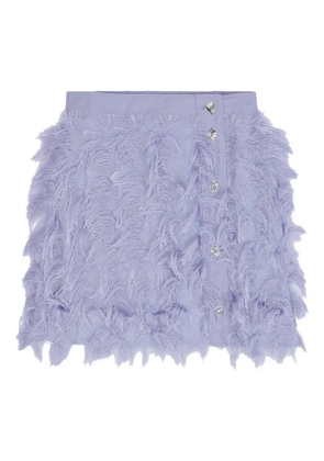 GANNI fringe mesh skirt - Purple