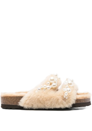 Alameda Turquesa Mimi faux-pearl embellished sandals - Neutrals