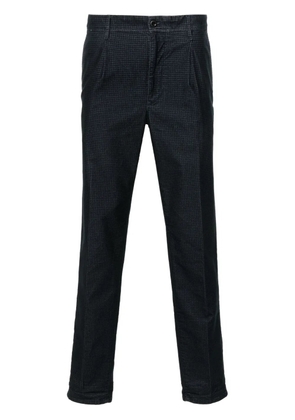 Incotex herringbone-pattern tapered trousers - Blue