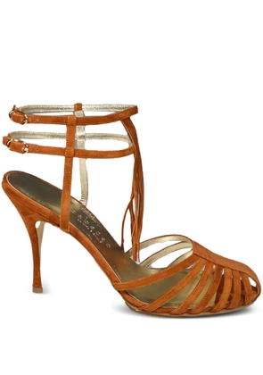 CABECEO 100mm caged heeled sandals - Brown