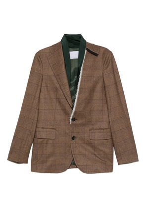 Kolor checked single-breasted blazer - Green