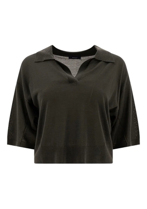 Soeur polo-neck short-sleeve top - Green