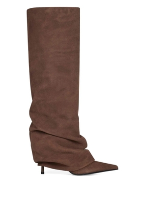Le Silla 85 mm draped-cuff leather boots - Brown