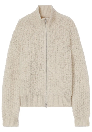 Jil Sander chunky-knit zip-up cardigan - White