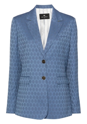 ETRO patterned-jacquard wool blazer - Blue