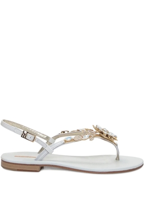 Emanuela Caruso crystal-embellished sandals - White