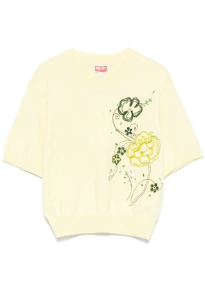 Kenzo Peonies Embellished T-shirt - Yellow