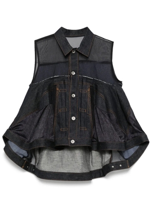 sacai panelled vest - Blue