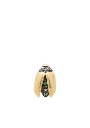 Bibi van der Velden 18K yellow gold mini Scarab diamond and tsavorite earring